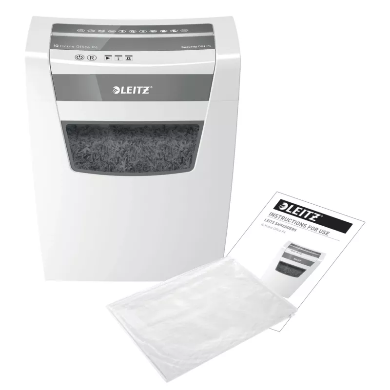 Smulkintuvas Leitz IQ Home Office P4, smulkinimo tipas: dalelių, 22 cm, 4 x 28 mm, 23 L, 225 lapų, 58 dB