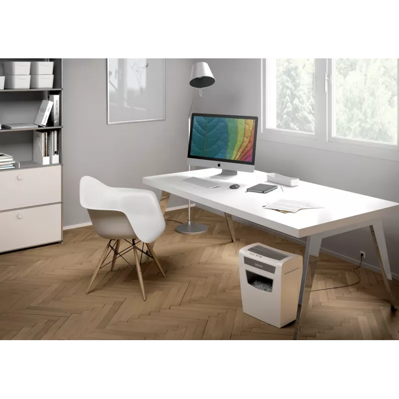 Smulkintuvas Leitz IQ Home Office P4, smulkinimo tipas: dalelių, 22 cm, 4 x 28 mm, 23 L, 225 lapų, 58 dB