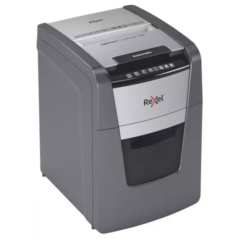 Rexel AutoFeed+ 90X popieriaus smulkintuvas, kryžminis pjovimas, 55 dB, juoda, pilka