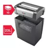 Popieriaus smulkintuvas REXEL Momentum X410 – dalelių pjovimas P-4, 4 x 28 mm, 10 lapų talpa, 23 L krepšelis, antistreikinis