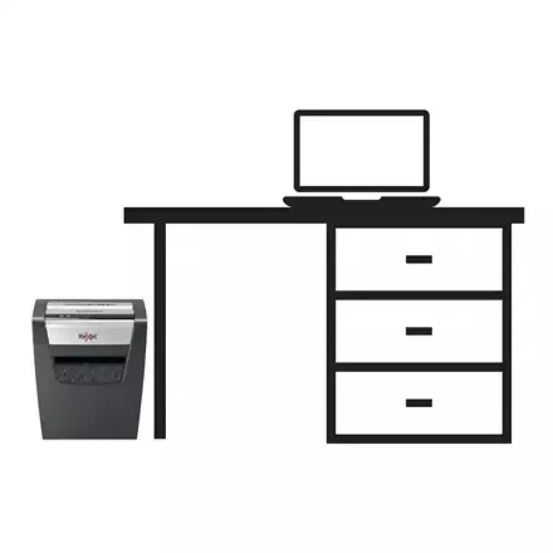 Popieriaus smulkintuvas REXEL Momentum X410 – dalelių pjovimas P-4, 4 x 28 mm, 10 lapų talpa, 23 L krepšelis, antistreikinis