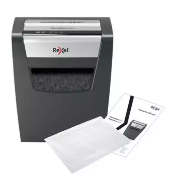 Popieriaus smulkintuvas REXEL Momentum X312 — dalelių pjovimas P-3, 12 lapų talpa, 23 L krepšys, 5 x 42 mm