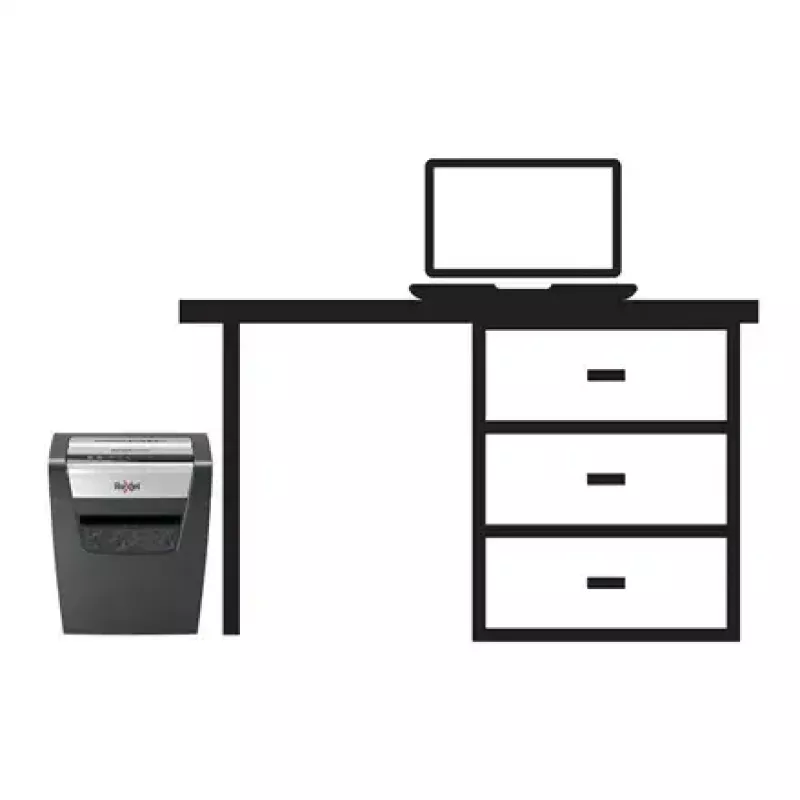 Popieriaus smulkintuvas REXEL Momentum X312 — dalelių pjovimas P-3, 12 lapų talpa, 23 L krepšys, 5 x 42 mm