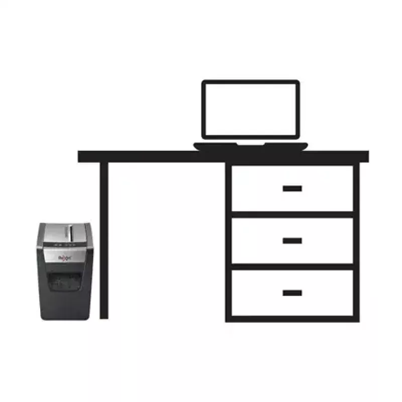 Smulkintuvas REXEL Momentum X312-SL — dalelių pjovimas 5 x 42 mm, 12 lapų talpa, 23 L krepšelis, mygtukų valdymas