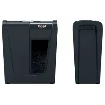 Popieriaus smulkintuvas REXEL Secure S5 — juostinis smulkintuvas, 5 lapų talpa, 6 mm pjūvis, 10 L krepšelis, P-2 saugumas, juodas