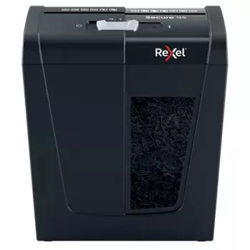 Popieriaus smulkintuvas REXEL Secure S5 — juostinis smulkintuvas, 5 lapų talpa, 6 mm pjūvis, 10 L krepšelis, P-2 saugumas, juodas