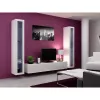 Sieninė vitrina Cama Meble VIGO 180 1800×400×300 mm balta/balta blizgi