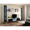 Sieninė vitrina cama meble VIGO 180 1800×400×300 mm balta/juoda blizganti