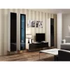 Sieninė vitrina cama meble VIGO 180 1800×400×300 mm balta/juoda blizganti