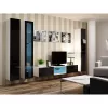 Sieninė vitrina cama meble VIGO 180 1800×400×300 mm balta/juoda blizganti