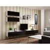 Vitrina sieninė Cama Meble VIGO 90 – spintelė su stiklu 90×35×32 cm balta/juoda blizgi