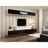 Vitrina sieninė Cama Meble VIGO 90 – spintelė su stiklu 90×35×32 cm balta/juoda blizgi