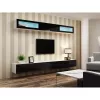 Vitrina sieninė Cama Meble VIGO 90 – spintelė su stiklu 90×35×32 cm balta/juoda blizgi