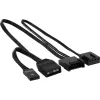 Aerocool DUO14 14 cm kompiuterio ventiliatorius ARGB LED dvigubas žiedas, antivibracinis, 6 kontaktų, juodas