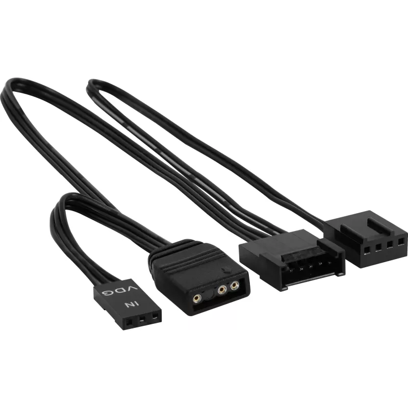 Aerocool DUO14 14 cm kompiuterio ventiliatorius ARGB LED dvigubas žiedas, antivibracinis, 6 kontaktų, juodas