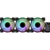 Ventiliatorių rinkinys Aerocool MIRAGE12PRO 3 vnt. 12 cm ARGB 6 kontaktų su Hub'u tylus juodas