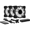 Ventiliatorių rinkinys Aerocool MIRAGE12PRO 3 vnt. 12 cm ARGB 6 kontaktų su Hub'u tylus juodas