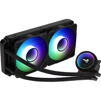 Aerocool MIRAGEL240 skystas aušintuvas CPU 2x 12cm ARGB ventiliatorius TDP 400W juodas
