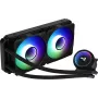 Aerocool MIRAGEL240 skystas aušintuvas CPU 2x 12cm ARGB ventiliatorius TDP 400W juodas
