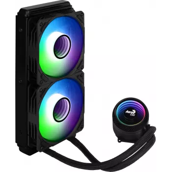Aerocool MIRAGEL240 skystas aušintuvas CPU 2x 12cm ARGB ventiliatorius TDP 400W juodas
