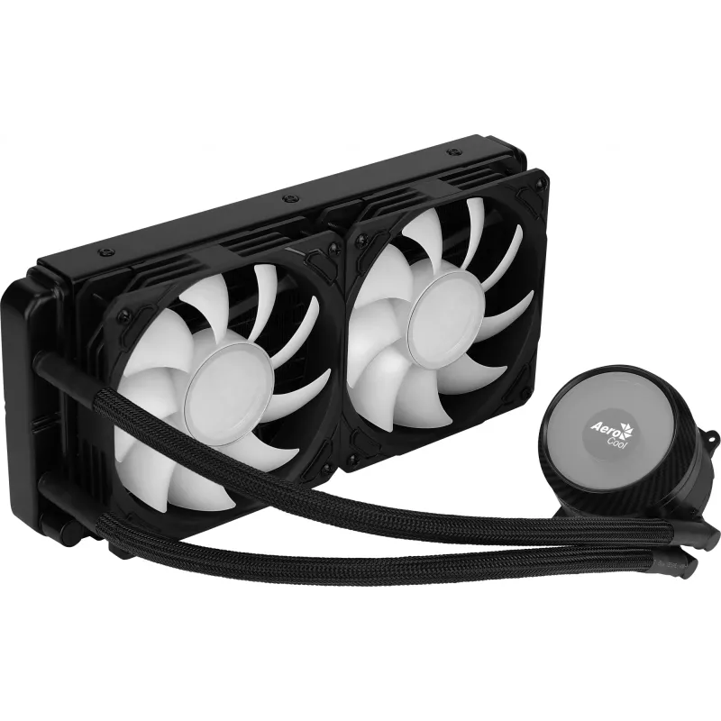 Aerocool MIRAGEL240 skystas aušintuvas CPU 2x 12cm ARGB ventiliatorius TDP 400W juodas