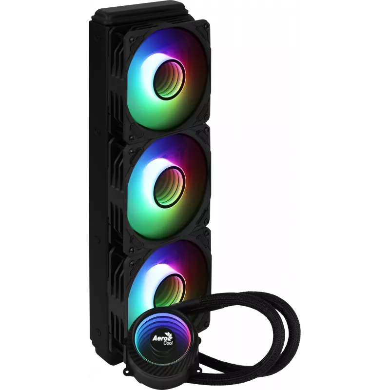 Aerocool MIRAGEL360 skystas CPU aušinimas 3x12cm ARGB ventiliatorius TDP 550W juodas