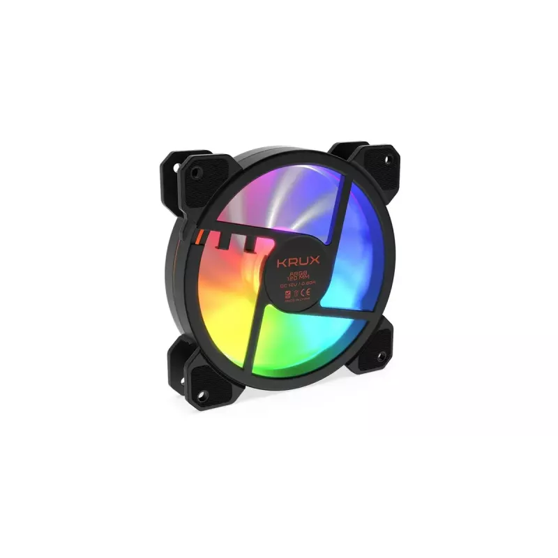 Kompiuterio ventiliatorius KRUX KRX0067 120mm ARGB LUNAR 120, 1200 RPM, hidraulinis guolis, 12 V, 5 V LED, 3 kontaktų jungtis, antivibracinis