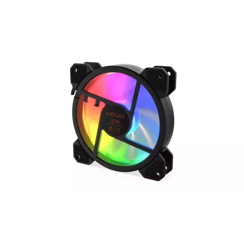 Kompiuterio ventiliatorius KRUX KRX0067 120mm ARGB LUNAR 120, 1200 RPM, hidraulinis guolis, 12 V, 5 V LED, 3 kontaktų jungtis, antivibracinis