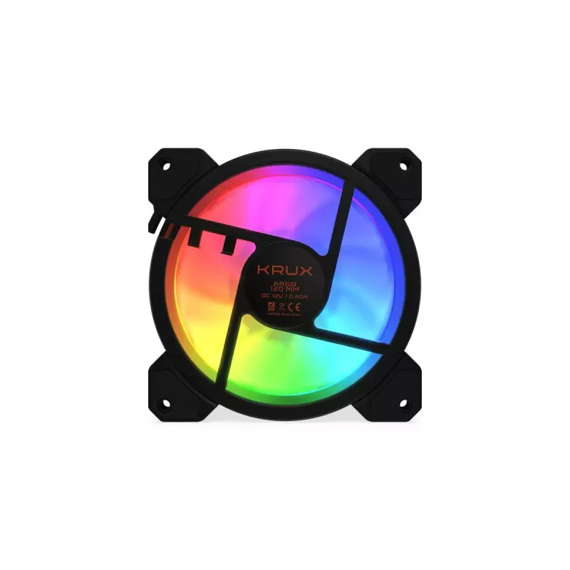 Kompiuterio ventiliatorius KRUX KRX0067 120mm ARGB LUNAR 120, 1200 RPM, hidraulinis guolis, 12 V, 5 V LED, 3 kontaktų jungtis, antivibracinis