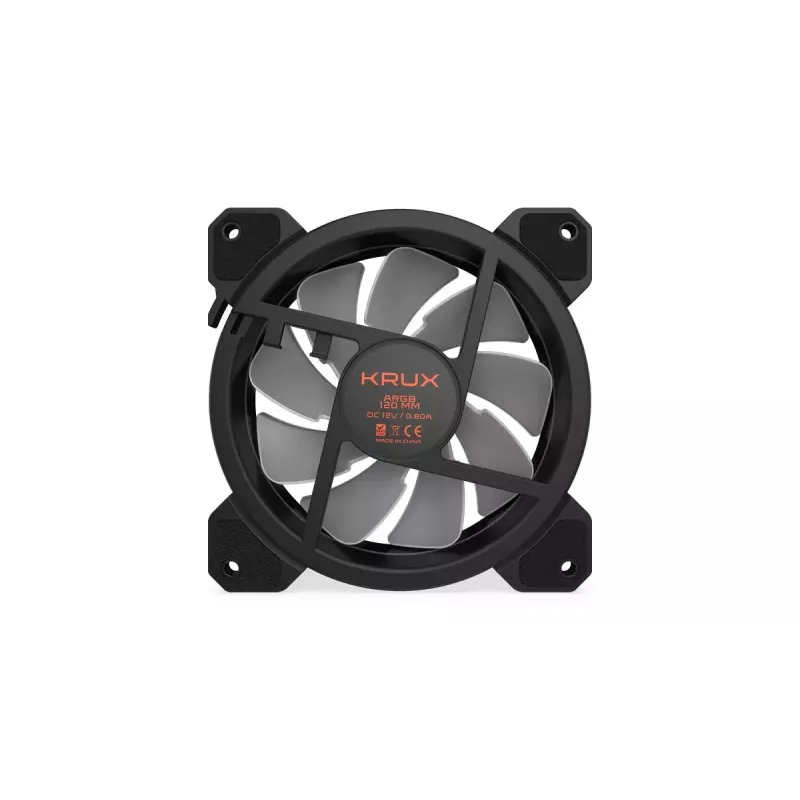 Kompiuterio ventiliatorius KRUX KRX0067 120mm ARGB LUNAR 120, 1200 RPM, hidraulinis guolis, 12 V, 5 V LED, 3 kontaktų jungtis, antivibracinis