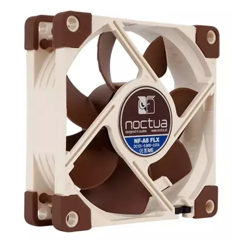 Ventiliatorius korpusui Noctua NF-A8 FLX 80 mm, 12 V, 2000 RPM, 50,4 m³/h, 0,84 W, 25 mm aukštis
