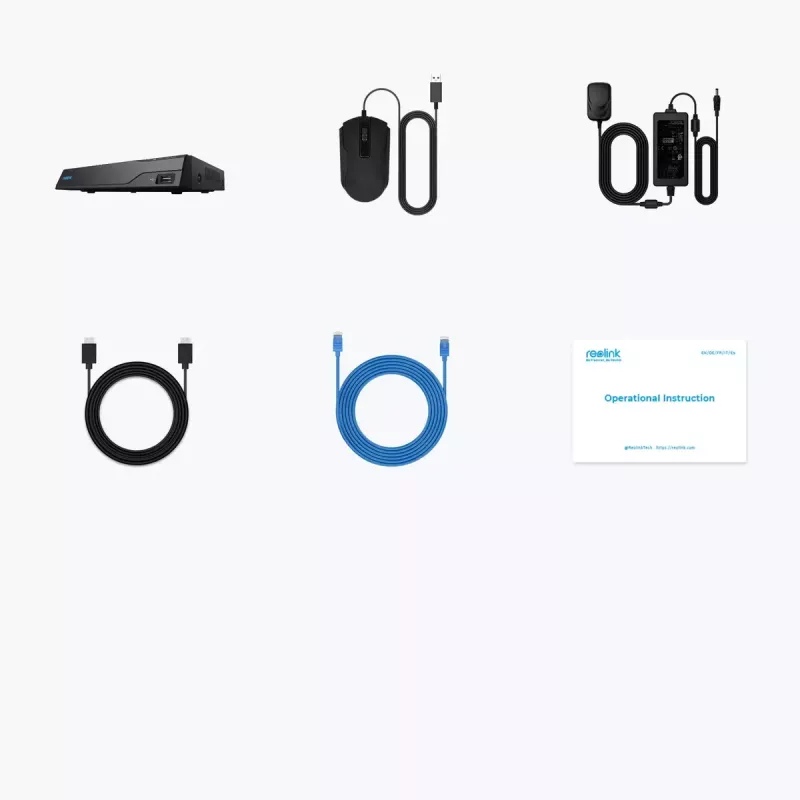 Vaizdo registratorius Reolink NVS8(NHD) 8 kanalų PoE NVR, 8 PoE prievadai, 4K (3840×2160) palaikymas, H.265, 2×HDD iki 12 TB, HDMI/VGA/eSATA