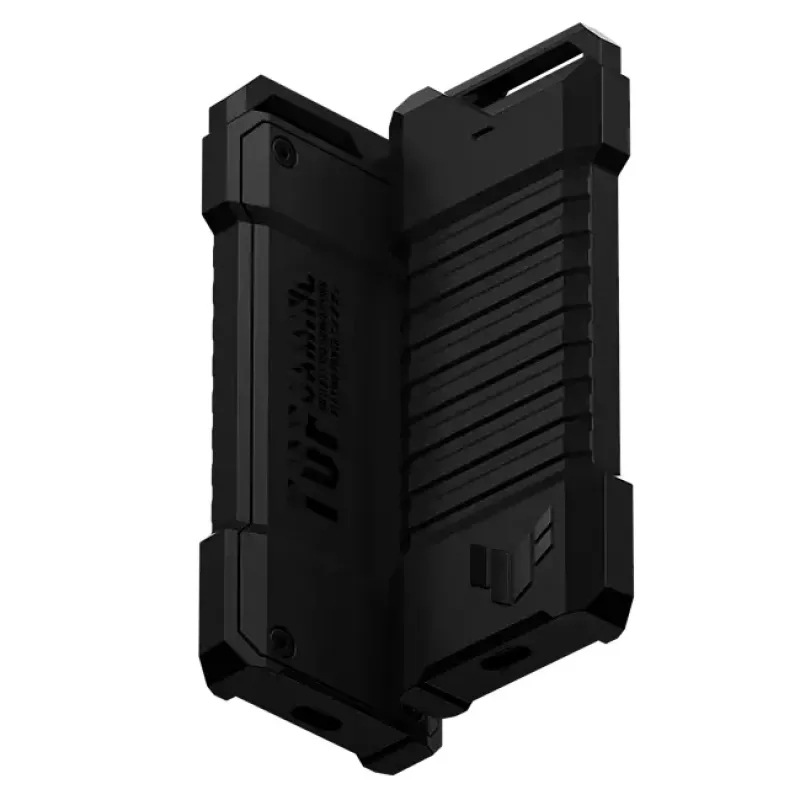Išorinis SSD dėklas ASUS ESD-T1A/BLK/G/AS — M.2 (SATA/PCIe) vieno lizdo, USB-C 3.2 Gen2, 10 Gbit/s, juodas, su užraktu