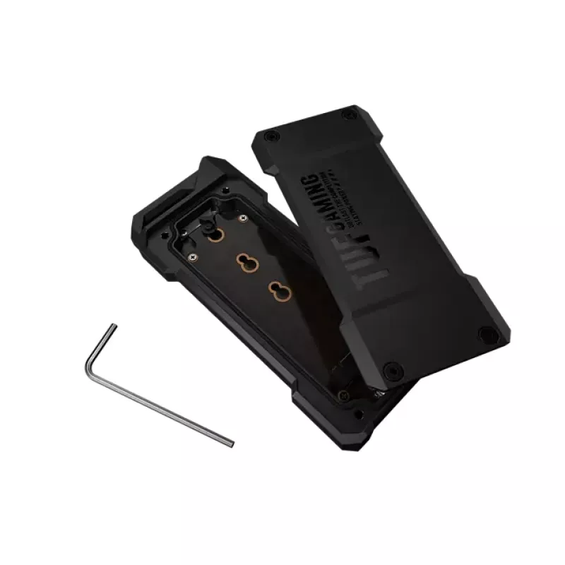 Išorinis SSD dėklas ASUS ESD-T1A/BLK/G/AS — M.2 (SATA/PCIe) vieno lizdo, USB-C 3.2 Gen2, 10 Gbit/s, juodas, su užraktu