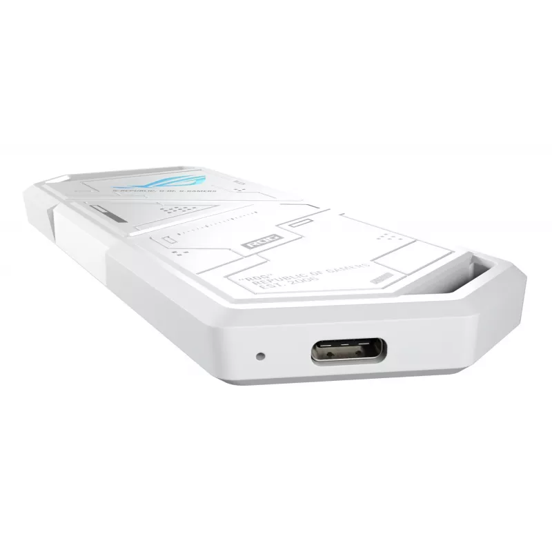 SSD dėklas ASUS ROG Strix Arion White Edition — M.2 PCIe, USB Type-C 10 Gbit/s, vienam diskui
