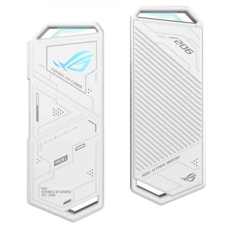 SSD dėklas ASUS ROG Strix Arion White Edition — M.2 PCIe, USB Type-C 10 Gbit/s, vienam diskui