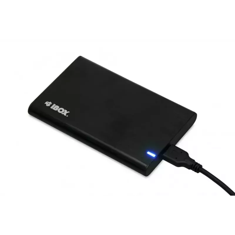 Išorinis HDD/SSD dėklas IBOX HD-05 Juodas — 2,5 colio SATA III, USB 3.2 Gen 1 (5 Gbit/s), Micro-USB B, UASP, iki 10 TB