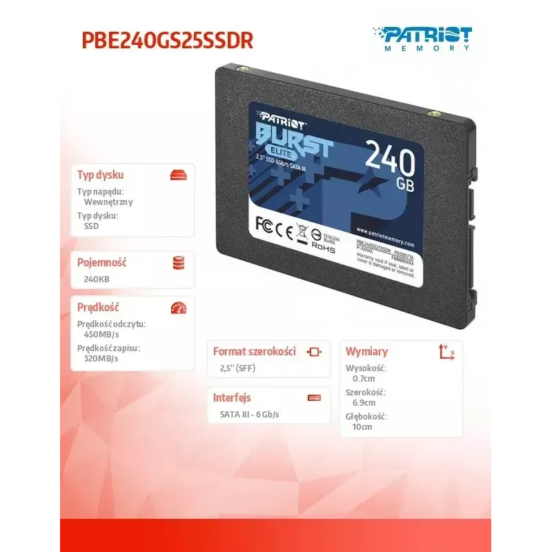 Patriot SSD Burst Elite 240GB SATA III 2.5 inch