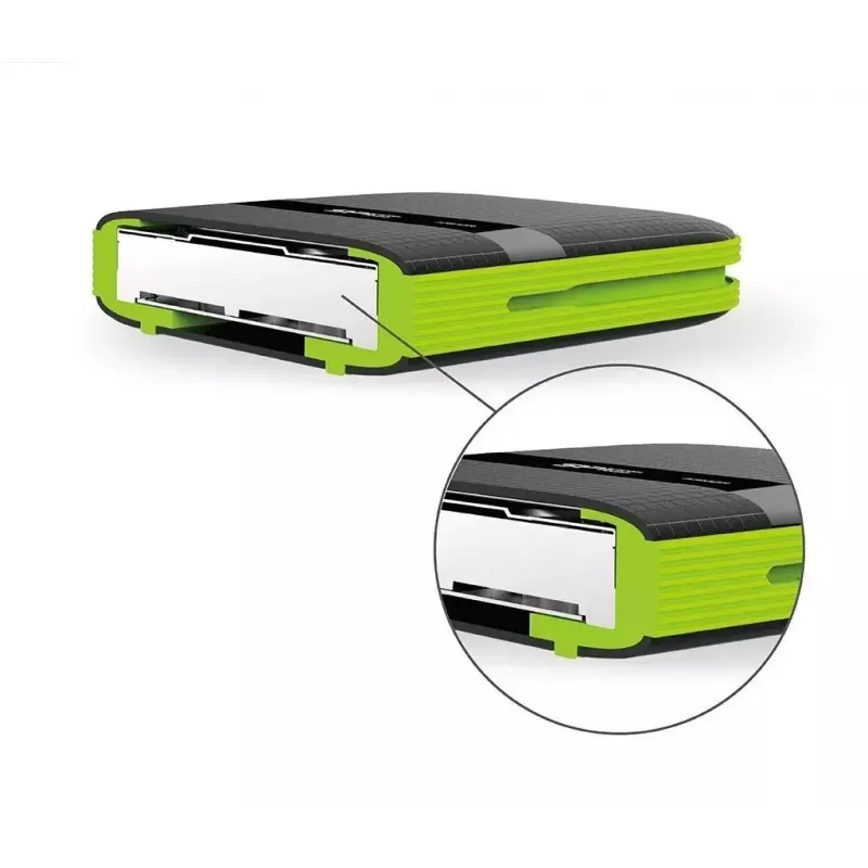 Išorinis kietasis diskas Silicon Power Armor A60 1 TB 2,5 colio USB 3.2 Gen 1, atsparus smūgiams, AES-256, juodas