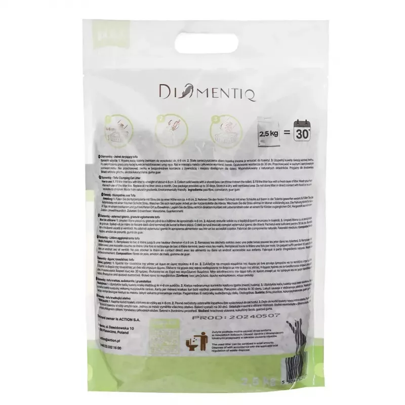 Kraikas katėms DIAMENTIQ Matcha Ultra iš žirnių pluošto, bekvapis, be dulkių, 2,5 kg