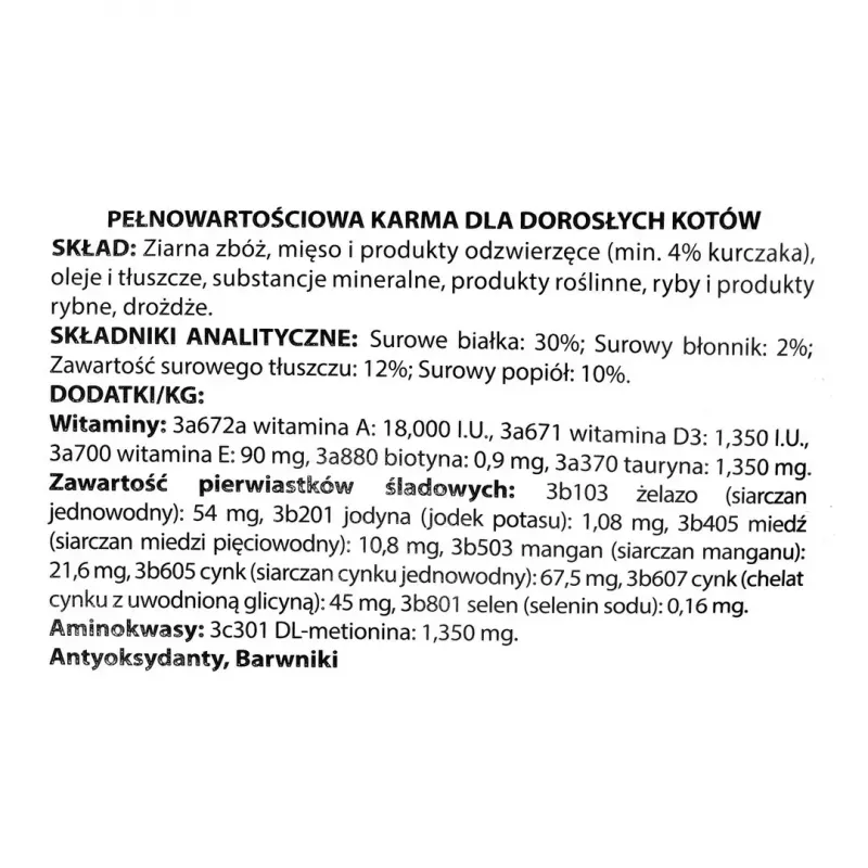 Sausas kačių ėdalas DIVINUS Cat Complete 20 kg – suaugusių kačių palaikymo dieta, vištiena, 30% baltymų, 12% riebalų