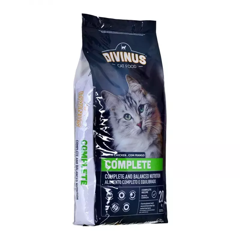 Sausas kačių ėdalas DIVINUS Cat Complete 20 kg – suaugusių kačių palaikymo dieta, vištiena, 30% baltymų, 12% riebalų