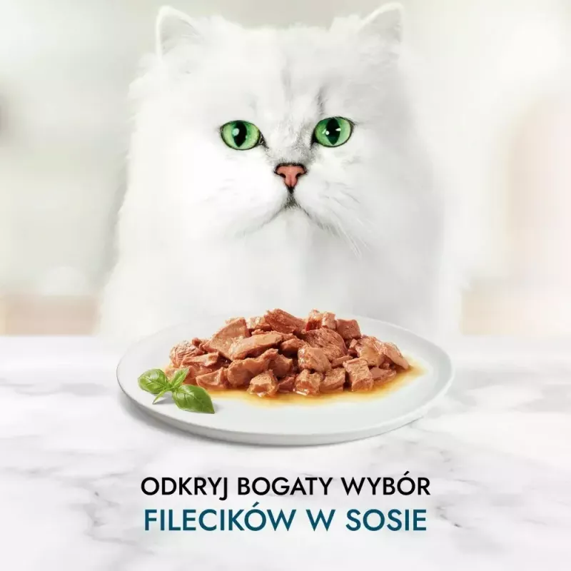 Šlapias kačių ėdalas Purina Nestlé GOURMET Perle Mini filė padaže, pakeliai 60 x 85 g, suaugusioms katėms, 80% drėgmės