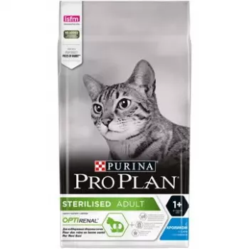 Sausas kačių ėdalas Purina Pro Plan Sterilised OPTIrenal Adult Rabbit 1,5 kg – inkstų palaikymui, 41% baltymų, 12% riebalų