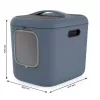 rotho Biala XL didelis plastikinis katės kraiko dėžė mėlyna su anglies filtru ir pakabinimo anga 576×499×614 mm 2,5 kg
