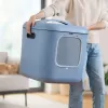 rotho Biala XL didelis plastikinis katės kraiko dėžė mėlyna su anglies filtru ir pakabinimo anga 576×499×614 mm 2,5 kg