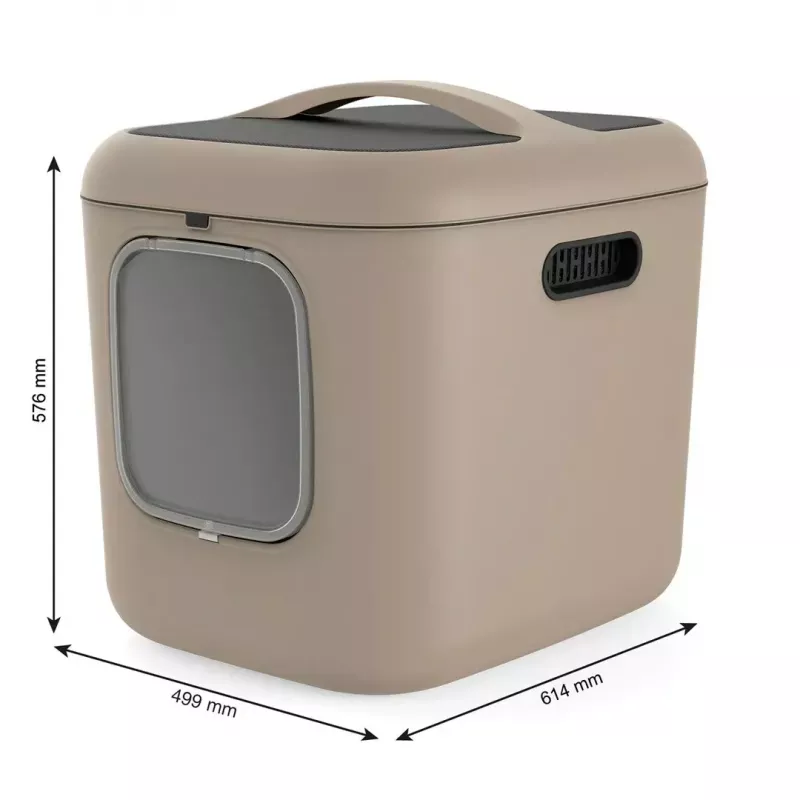 Kačių tualetas Rotho Biala XL Cappuccino – plastikinis padėklas su anglies filtru ir pakabinimo anga, 499×614×576 mm, 2,5 kg