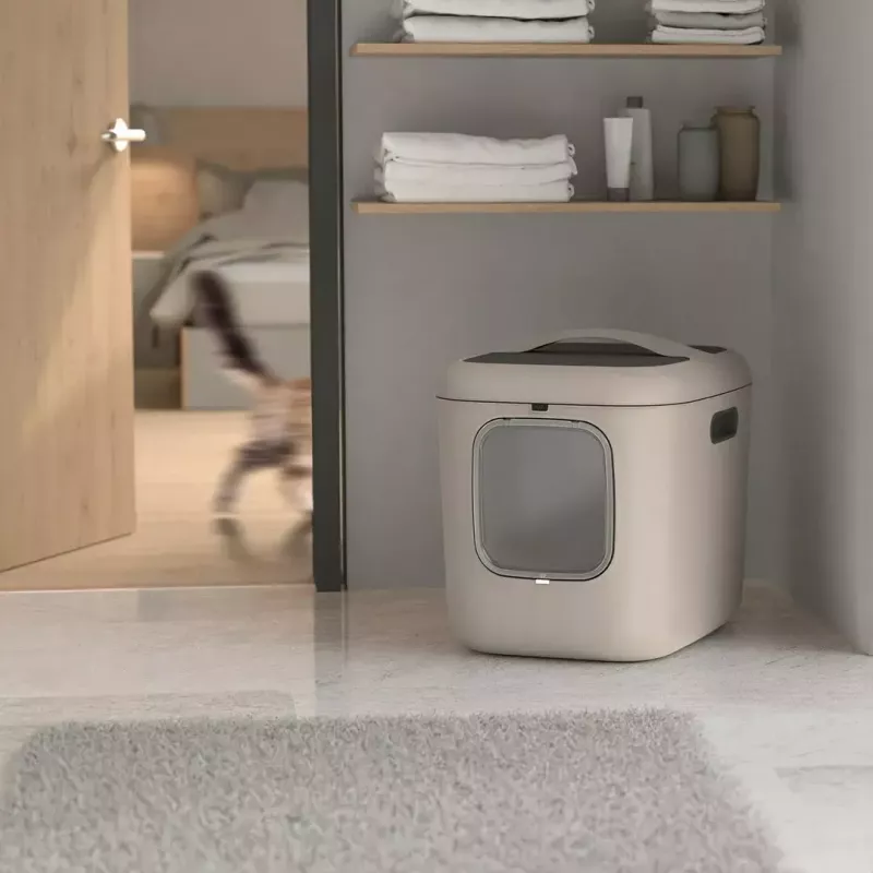 Kačių tualetas Rotho Biala XL Cappuccino – plastikinis padėklas su anglies filtru ir pakabinimo anga, 499×614×576 mm, 2,5 kg