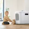 rotho Biala XL didelis plastikinis katės kraiko dėklas baltas su anglies filtru