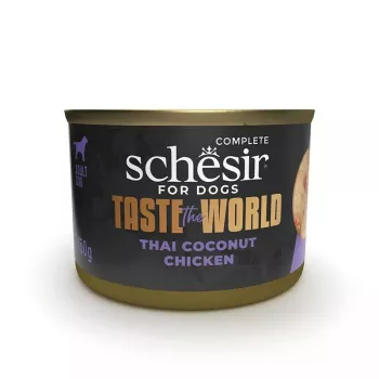 Šlapias šunų ėdalas Agras Pet Foods Schesir Taste the World 150 g – Vištiena, be glitimo, suaugusiems, skardinė